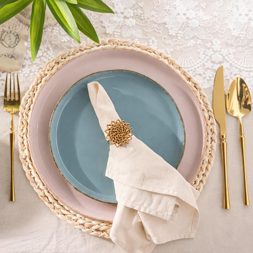 Wavy Rim Stoneware Dinnerware Set, 12 Pieces - Image 3