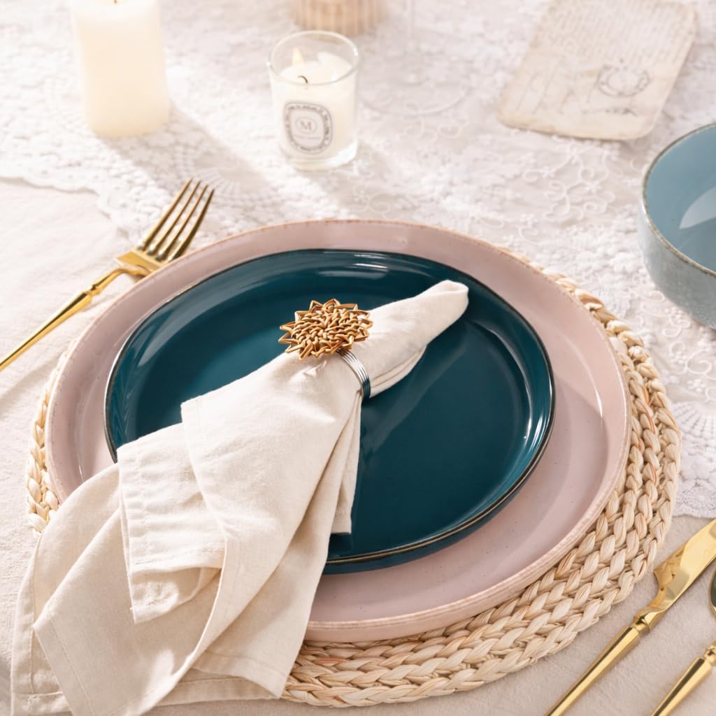 Wavy Rim Stoneware Dinnerware Set, 12 Pieces - Image 2