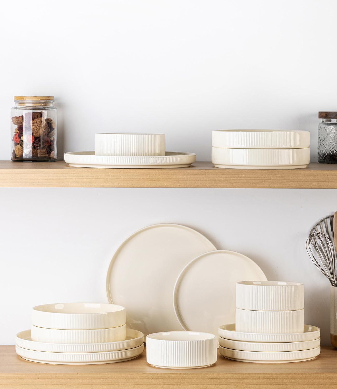 Double Reactive Glaze Ceramic Dinnerware Set, 12 Pieces - Image 6