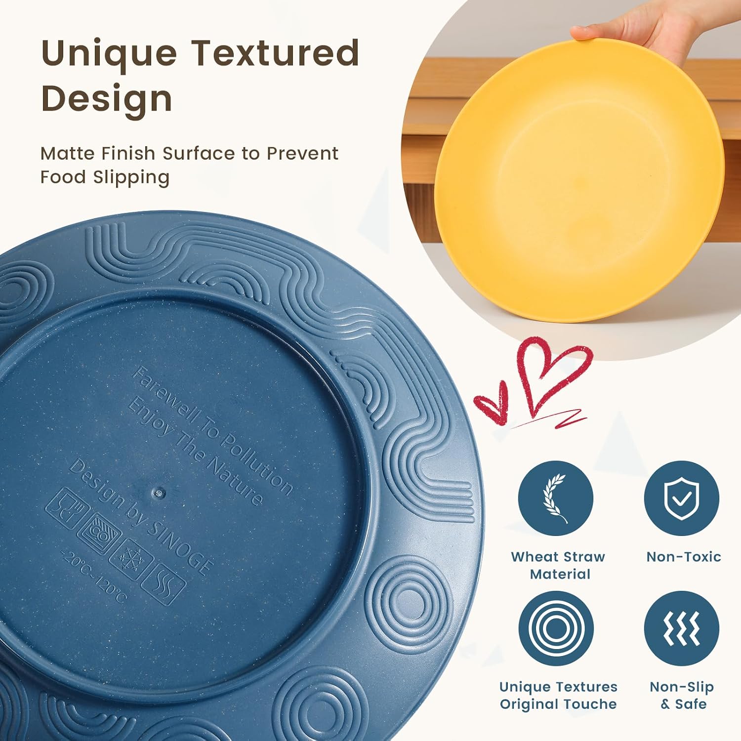 Wheat Straw Dinnerware Set, 40 Pieces - Image 4