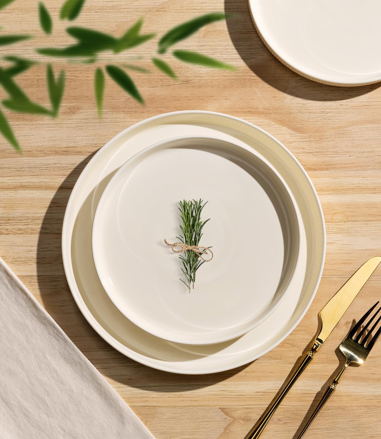 Double Reactive Glaze Ceramic Dinnerware Set, 12 Pieces - Image 2