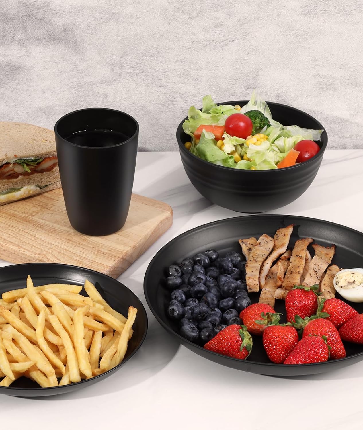 Lightweight Plastic Dinnerware Set, 24 Pieces - Image 6