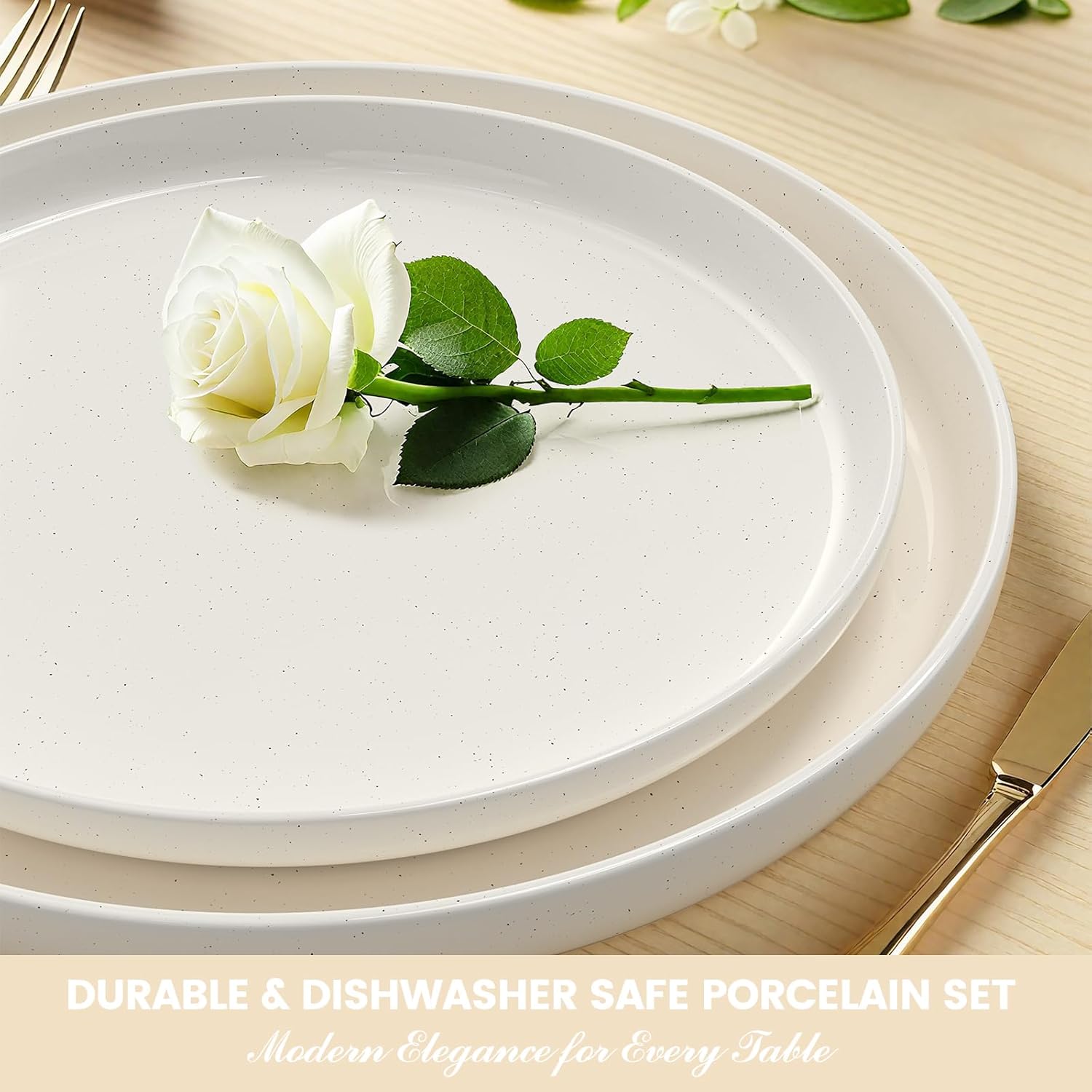 Speckled Stoneware Dinnerware Set, 12 Pieces - Image 8