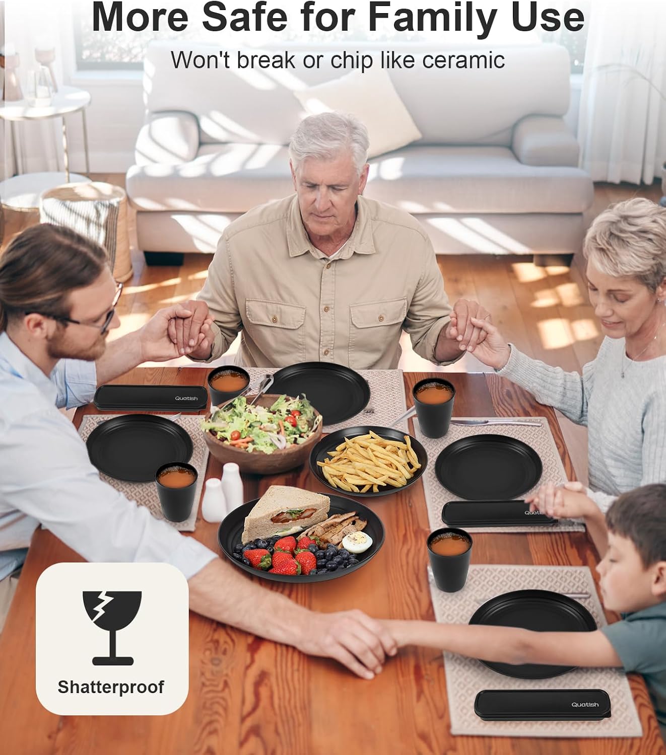 Lightweight Plastic Dinnerware Set, 24 Pieces - Image 5