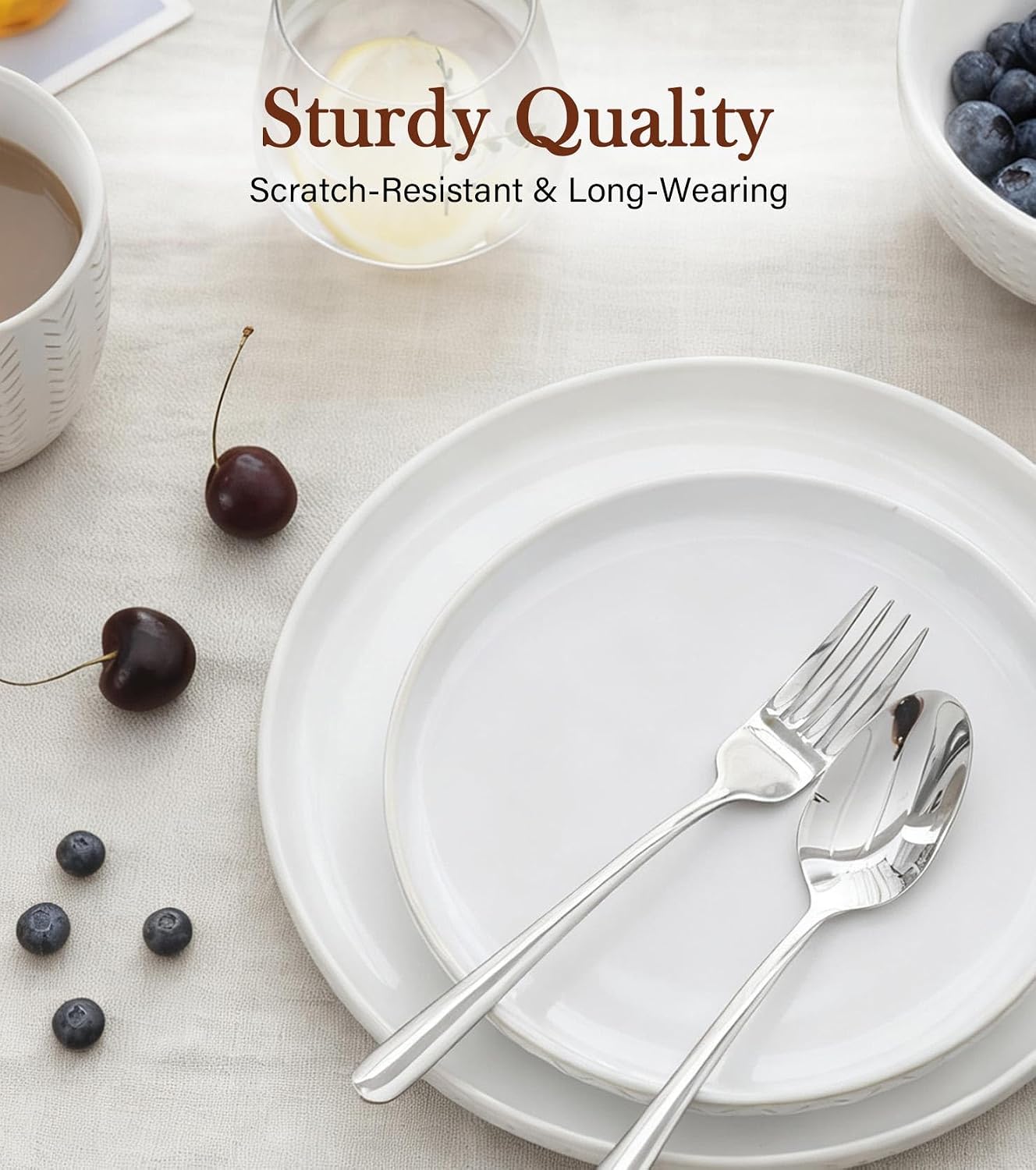 Embossed Stoneware Dinnerware Set, 24 Pieces - Image 6