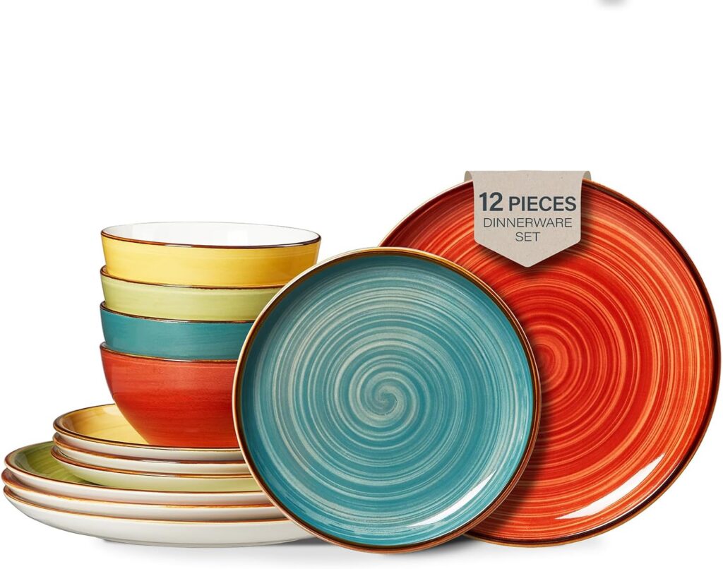 Glazed Ceramic Dinnerware Set, 12 Pieces