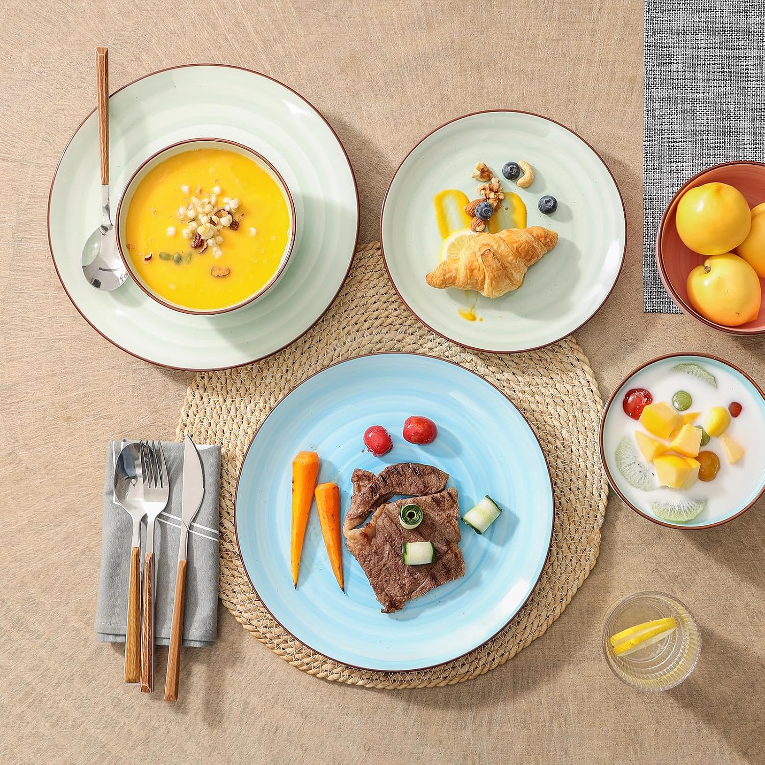 Gradient Porcelain Dinnerware Set, 16 Pieces - Image 5