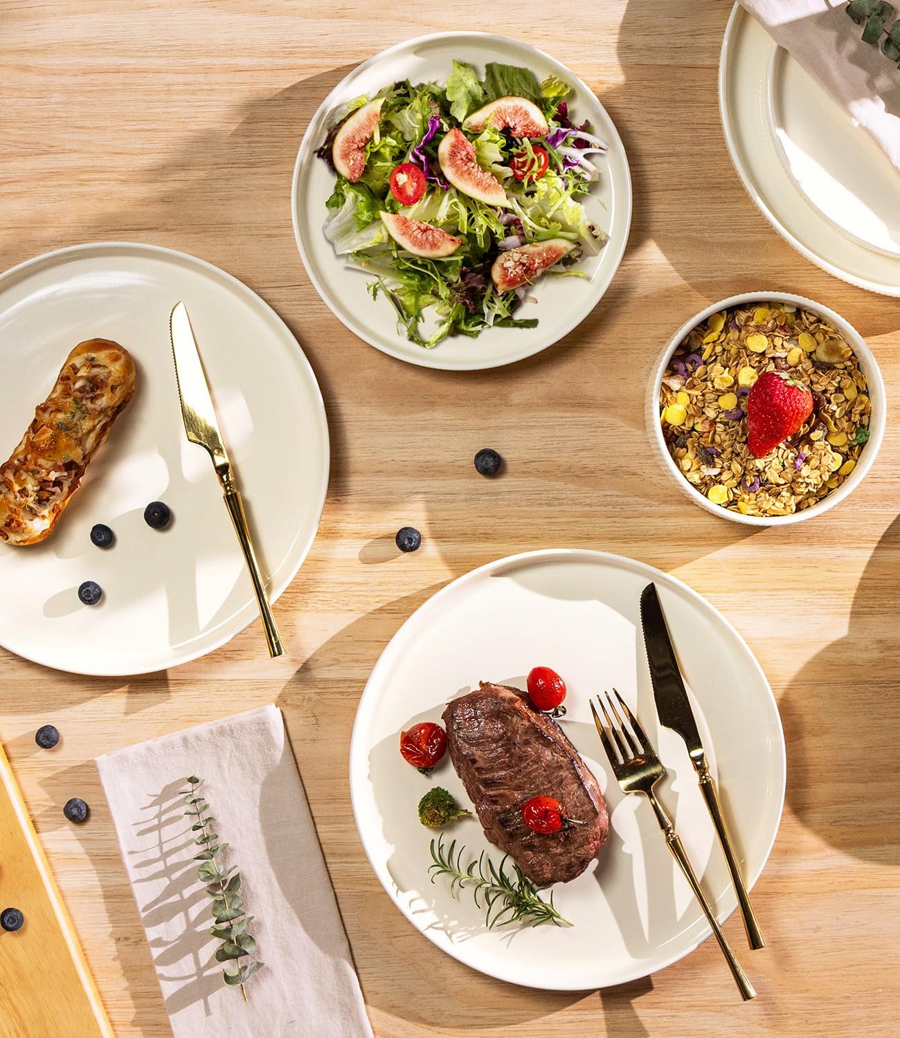 Double Reactive Glaze Ceramic Dinnerware Set, 12 Pieces - Image 3