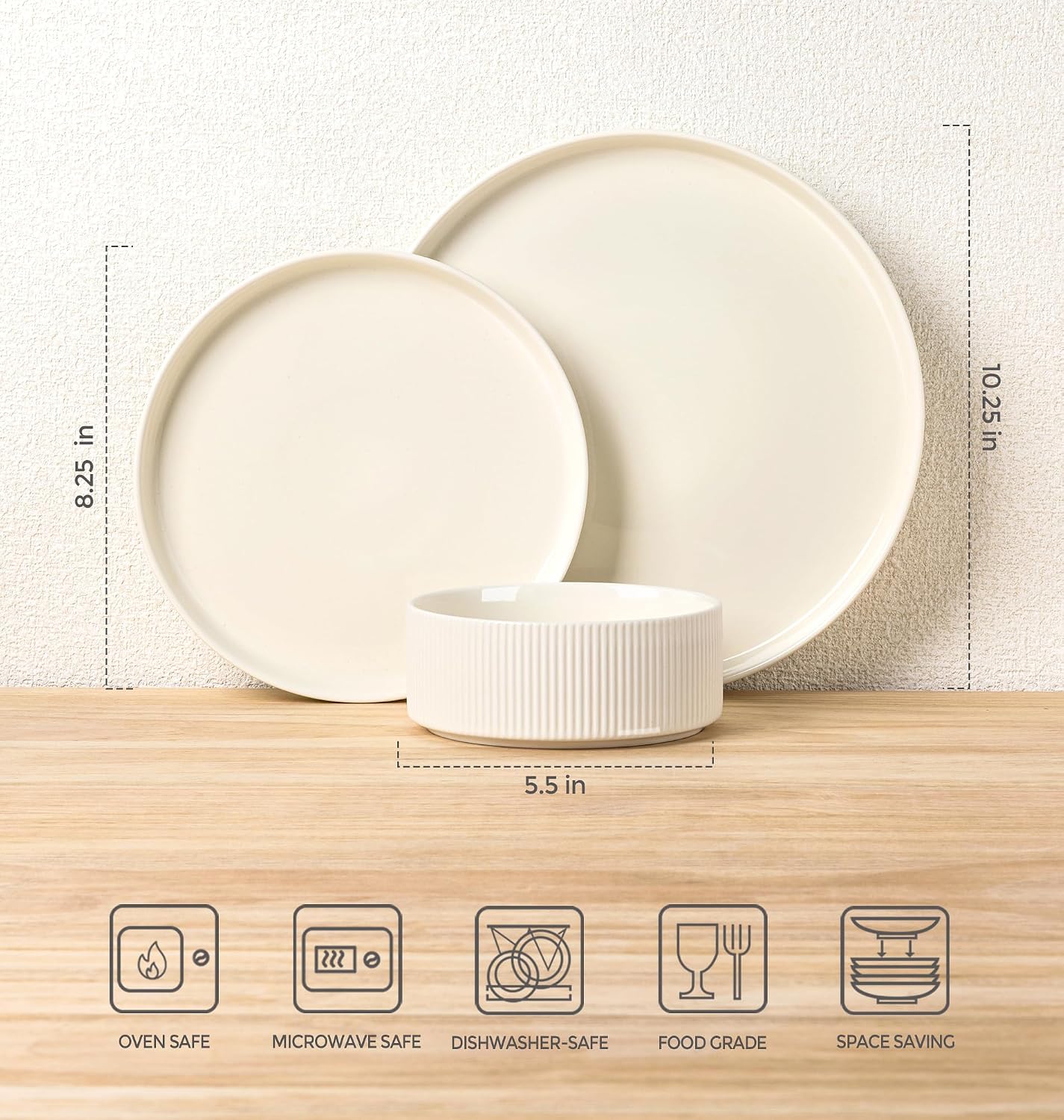 Double Reactive Glaze Ceramic Dinnerware Set, 12 Pieces - Image 7