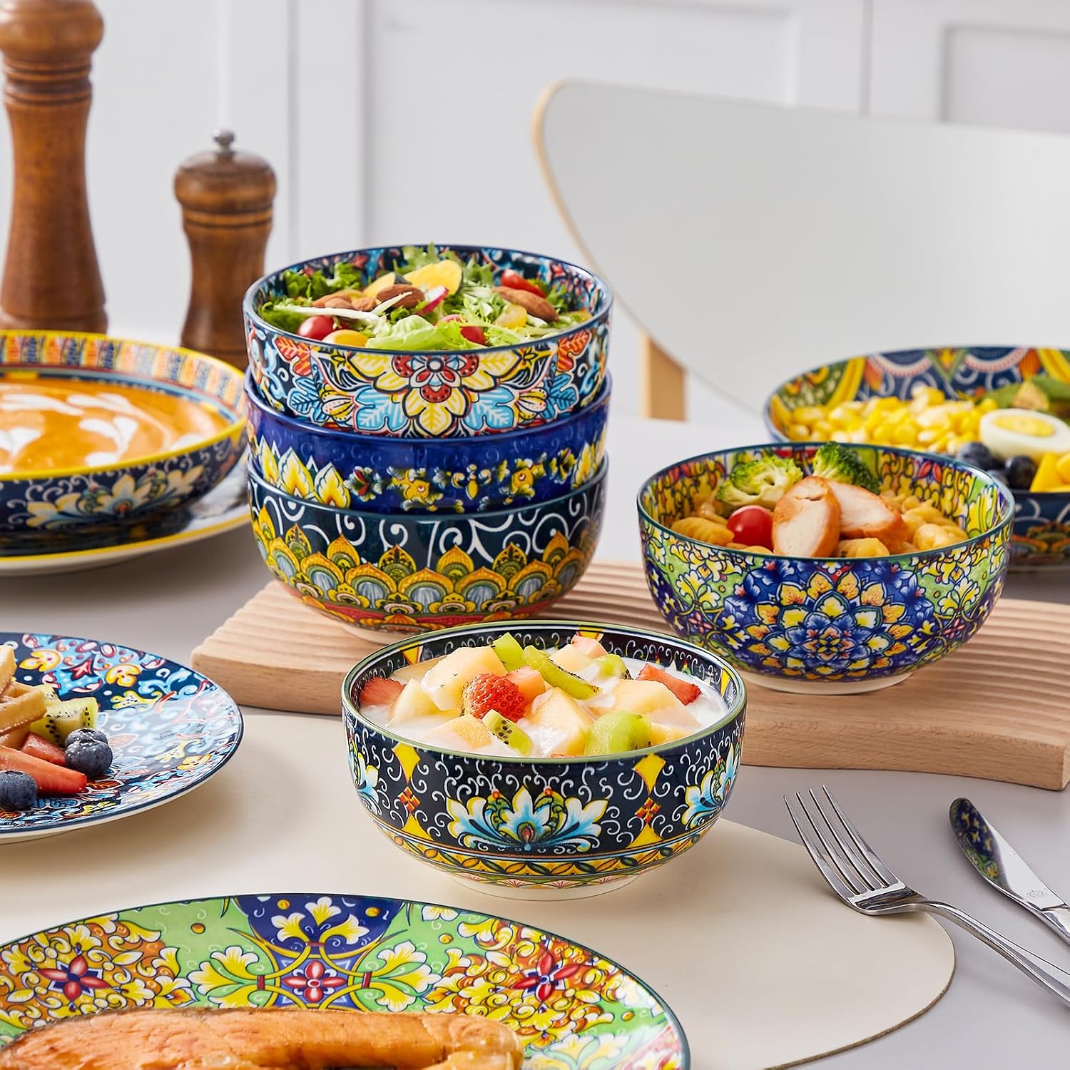 Bohemian Porcelain Dinnerware Set, 24 Pieces - Image 6