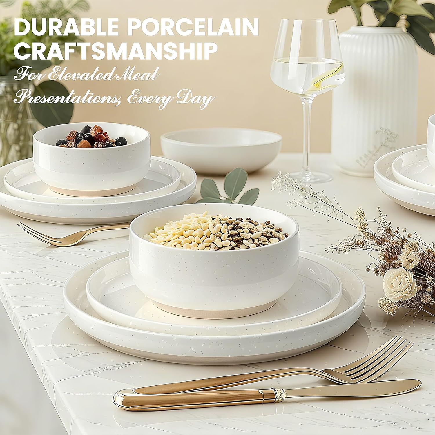 Speckled Stoneware Dinnerware Set, 12 Pieces - Image 7
