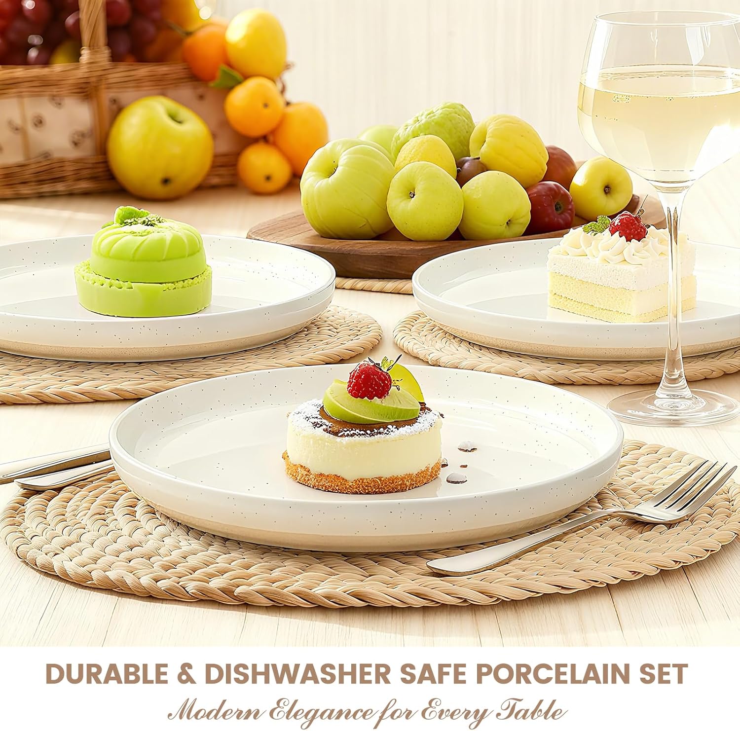 Speckled Stoneware Dinnerware Set, 12 Pieces - Image 9