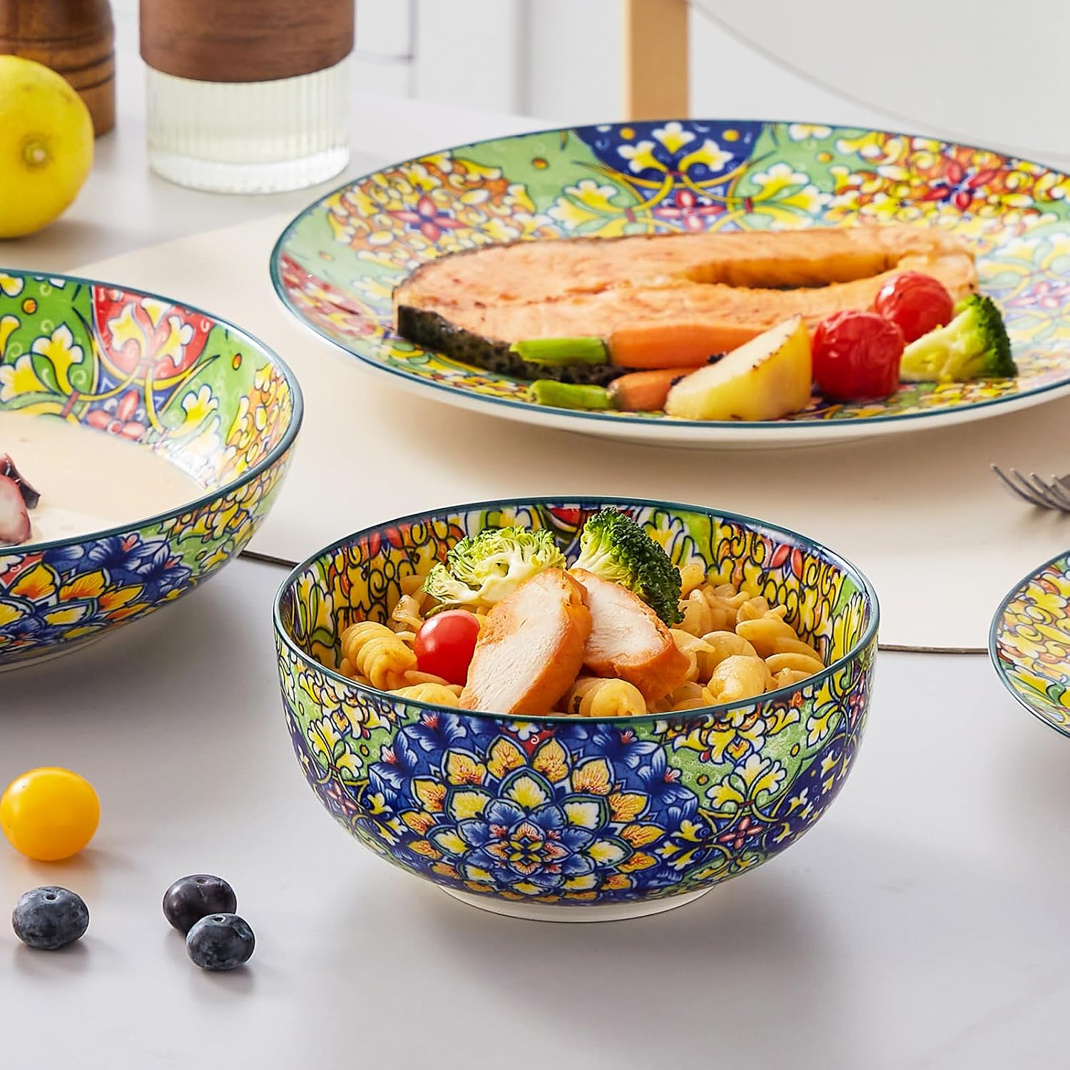 Bohemian Porcelain Dinnerware Set, 24 Pieces - Image 7