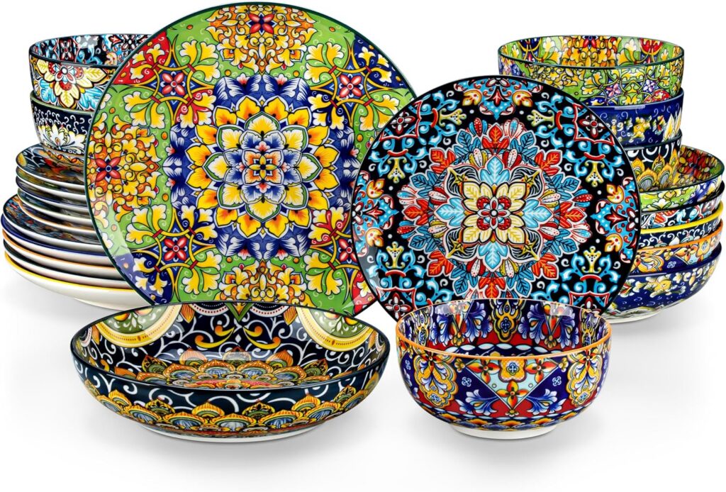 Bohemian Porcelain Dinnerware Set, 24 Pieces