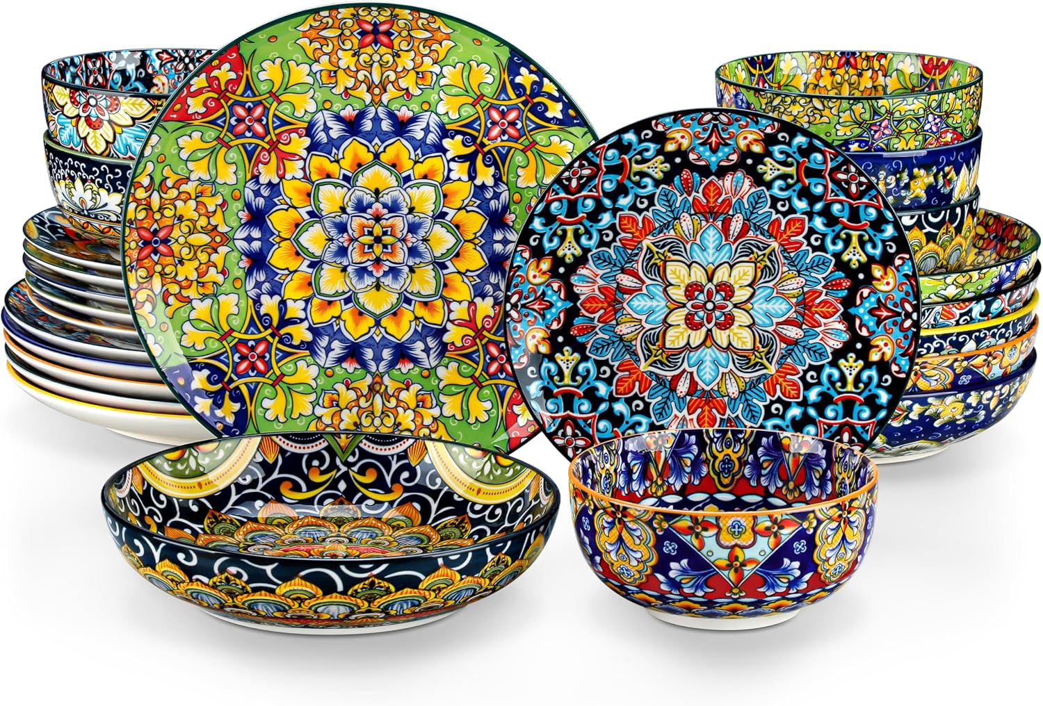 Bohemian Porcelain Dinnerware Set, 24 Pieces